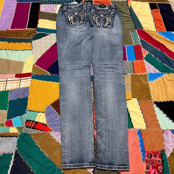 Miss Me Y2K Embedded Faded Skinny Jeans 29Wx32L - Picture 1 of 6